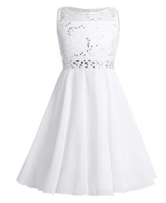 img 4 attached to 💃 Agoky Sleeveless Sequined Wedding Bridesmaid Dresses for Girls' Clothing