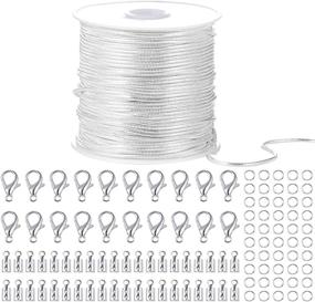 img 4 attached to 🔗 PP OPOUNT 33 Feet Silver Snake Chains Link Cable Chain: Perfect for Jewelry Chain Making with 20 Lobster Clasps, 50 Jump Rings, and 40 Connectors Clasps