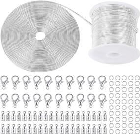 img 3 attached to 🔗 PP OPOUNT 33 Feet Silver Snake Chains Link Cable Chain: Perfect for Jewelry Chain Making with 20 Lobster Clasps, 50 Jump Rings, and 40 Connectors Clasps