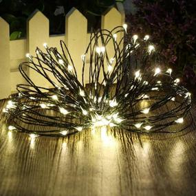 img 2 attached to ER CHEN Fairy Lights Plug in, 33ft/10m 100 LED Green Copper Wire String Lights - Waterproof Outdoor/Indoor Decorative Lights for Bedroom, Patio, Garden, Party, Christmas Tree (Warm White)