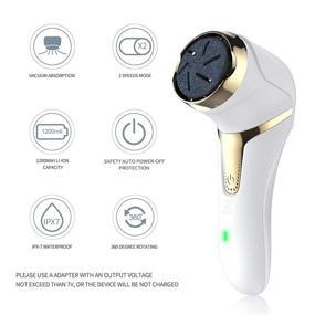 img 3 attached to 🦶 Efficient Electric Callus Remover for Feet - Rechargeable Foot File & Waterproof Shaver - Professional Pedicure Kit for Painless Pedi Treatment (Gold, Gold)