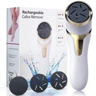 🦶 efficient electric callus remover for feet - rechargeable foot file & waterproof shaver - professional pedicure kit for painless pedi treatment (gold, gold) logo