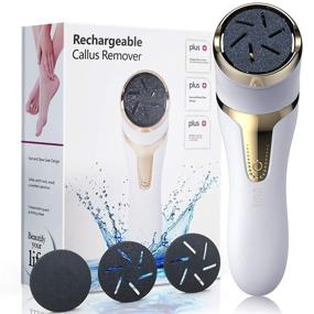 img 4 attached to 🦶 Efficient Electric Callus Remover for Feet - Rechargeable Foot File & Waterproof Shaver - Professional Pedicure Kit for Painless Pedi Treatment (Gold, Gold)