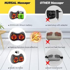 img 1 attached to 🔥 NURSAL Neck Shoulder Massager Pillow: Cordless Rechargeable Shiatsu Deep Tissue with Heat for Effective Pain Relief