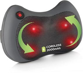 img 4 attached to 🔥 NURSAL Neck Shoulder Massager Pillow: Cordless Rechargeable Shiatsu Deep Tissue with Heat for Effective Pain Relief