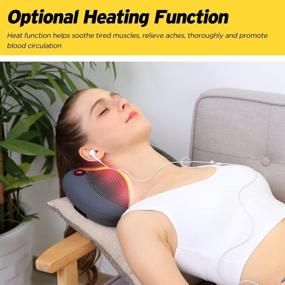 img 2 attached to 🔥 NURSAL Neck Shoulder Massager Pillow: Cordless Rechargeable Shiatsu Deep Tissue with Heat for Effective Pain Relief