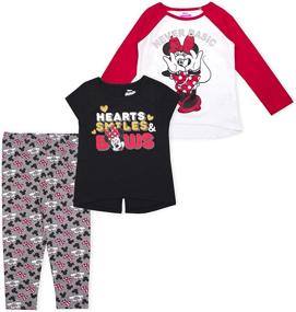 img 4 attached to Disney 3 Piece Mickey Minnie Leggings Girls' Clothing in Leggings