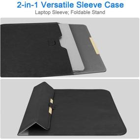 img 1 attached to 👝 TOWOOZ Чехол для ноутбука 13,3 дюйма: совместим с MacBook Air/Pro, iPad Pro, Dell XPS 13 и Surface Pro X, чехол из черной искусственной кожи