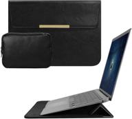 👝 towooz чехол для ноутбука 13,3 дюйма: совместим с macbook air/pro, ipad pro, dell xps 13 и surface pro x, чехол из черной искусственной кожи логотип