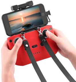 img 2 attached to 🔴 Red Silicone Case Cover Sleeve with Lanyard and Anti-Fall Strap Clip for DJI Air 2S, Mavic Air 2, and DJI Mini 2 Drone Remote Controller Accessories - Improved SEO