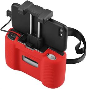 img 1 attached to 🔴 Red Silicone Case Cover Sleeve with Lanyard and Anti-Fall Strap Clip for DJI Air 2S, Mavic Air 2, and DJI Mini 2 Drone Remote Controller Accessories - Improved SEO