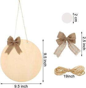 img 3 attached to 🎄 Christmas Wooden Circle Sign: Unfinished Wood Slices for Front Door Decor, Round Wood Hanging Sign with Twine and Decoration Bow, Transparent Tape Included - Ideal for Christmas Decor (17 inches)