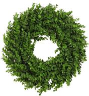 🌿 17-inch boxwood wreath for front door, artificial green farmhouse wreaths for wall, window, party, wedding decor - indoor, outdoor, all-season ddhs greenery wreath for decorating логотип