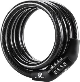 img 3 attached to Etronic Bike Lock M4: High-security Coiled Cable Lock for Bicycles - 4 Feet Long Combo Combination Lock