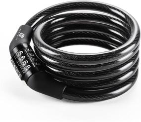 img 2 attached to Etronic Bike Lock M4: High-security Coiled Cable Lock for Bicycles - 4 Feet Long Combo Combination Lock