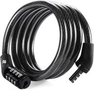 etronic bike lock m4: high-security coiled cable lock for bicycles - 4 feet long combo combination lock logo