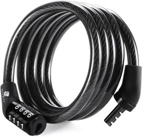 img 4 attached to Etronic Bike Lock M4: High-security Coiled Cable Lock for Bicycles - 4 Feet Long Combo Combination Lock