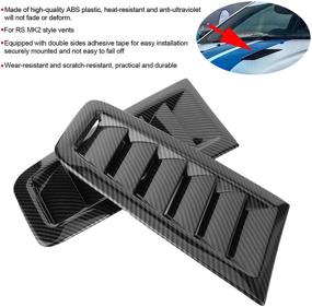 img 3 attached to 🚗 Akozon Car Hood Vent Scoop Kit - Enhanced Air Flow Intake Louvers for Focus RS MK2 Style (Carbon Fiber)