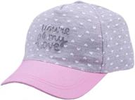 🧢 girl's heart printed cotton baseball cap - adjustable sun visors flat hat by bienzoe logo