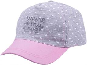 img 2 attached to 🧢 Girl's Heart Printed Cotton Baseball Cap - Adjustable Sun Visors Flat Hat by Bienzoe