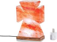 himalite led cross lamp: authentic himalayan pink salt rock with white led bulb - 8 inches tall - usb adaptor - christian gifts - home wall decoration логотип