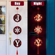 🎄 dazonge joy christmas lights - battery operated led joy sign for indoor and outdoor christmas decorations, buffalo check plaid christmas sign decor for front door, entryway, home, office, shops логотип