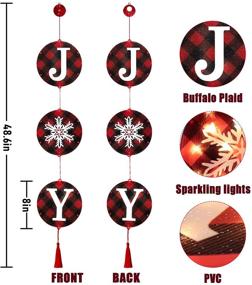 img 1 attached to 🎄 DAZONGE Joy Christmas Lights - Battery Operated LED Joy Sign for Indoor and Outdoor Christmas Decorations, Buffalo Check Plaid Christmas Sign Decor for Front Door, Entryway, Home, Office, Shops