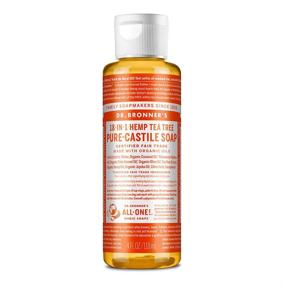 img 4 attached to 🌿 Dr. Bronner’s Tea Tree Pure-Castile Liquid Soap (4oz) - Organic Oils, 18-in-1 Uses: Acne, Dandruff, Laundry, Pets, Dishes - Concentrated, Vegan, Non-GMO