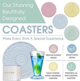 img 1 attached to ZEEDOM Diatomite Absorbent Material Coasters