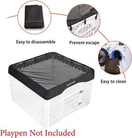 img 2 attached to HENNAED Dog Playpen Cover - Prevents Escape, Indoor/Outdoor - Fits 24 Inch Wide 8 Panel Pet Playpen [PLAYPEN NOT Included]