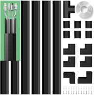🔌 cable concealer, pvc cord cover, 94.5in paintable wire hider for tv and computers, home office cable management solution - 6 pack (l15.75in x w1.18in x h0.6in), cc02 black logo