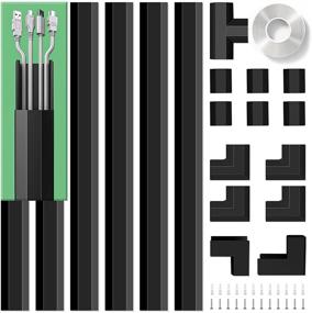 img 4 attached to 🔌 Cable Concealer, PVC Cord Cover, 94.5in Paintable Wire Hider for TV and Computers, Home Office Cable Management Solution - 6 Pack (L15.75in x W1.18in x H0.6in), CC02 Black