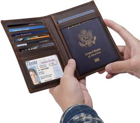 img 3 attached to Кожаная обложка для паспорта Compalo Blocking