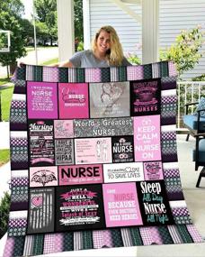 img 2 attached to 🩺 Cozy Nurse-Themed Plush Sherpa Blanket: Ultra Soft Microfiber Gift for Women Nurses - Perfect for Bed and Couch (Nurse Blanket04, 130cm x 150cm)