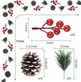 img 3 attached to Miaowoof 10 Ft Christmas Pinecone Garland: DIY 30LED Lights, Battery Operated with 2 Modes - Xmas Holiday Indoor Table Fireplace Mantel Decor