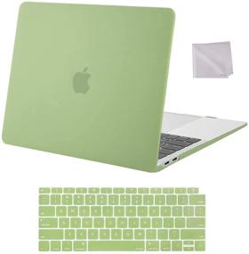 img 4 attached to 🥑 MOSISO Avocado Green MacBook Air 13 Inch Case 2020 2019 2018 Release - A2337 M1 A2179 A1932 Retina Display with Touch ID, Hard Shell Case + Keyboard Cover + Wipe Cloth - Compatibility & Durability Combo!