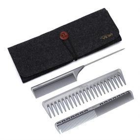 img 4 attached to 🔀 VON SHARTE Wide Tooth Barber Comb and Tail Comb Set (Styling Comb N932Z02S)