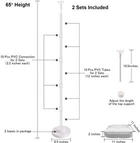 img 3 attached to AXHJ 2 Set Balloon Column Kit Base Stand and Pole, 63 inch Height with 2 Top Balloon Support Rod, 30-Piece Balloon Rings, 100 Glue Dots, 2 Tying Tools, 2 Flower Clips for Party, Wedding, Birthday, Christmas, and Festival Decorations