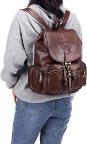 img 3 attached to Винтажный кожаный рюкзак BAGZY Daypack