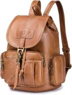 bagzy vintage leather backpack daypack logo
