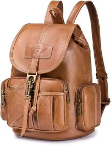img 4 attached to Винтажный кожаный рюкзак BAGZY Daypack