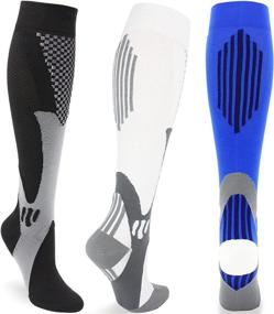 img 4 attached to Medical Graduated Compression Socks for Improved Circulation, 20-30 mmHg - Pack of 3 for Women & Men