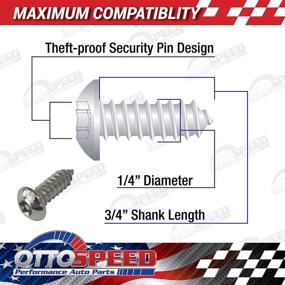 img 2 attached to 🔒 Набор нержавеющих винтов-антикоррозийных для номерных знаков с защитными хромированными кожухами, нейлоновыми вставками и пенными подложками для надежного крепления номерного знака.
