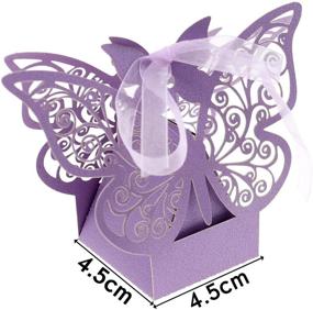 img 1 attached to 🦋 50pcs Purple Butterfly-Shaped Wedding Favor Sweet Paper Boxes with Ribbon for Candies or Small Gifts - SING F LTD