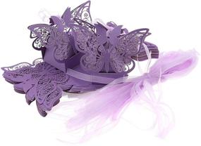 img 2 attached to 🦋 50pcs Purple Butterfly-Shaped Wedding Favor Sweet Paper Boxes with Ribbon for Candies or Small Gifts - SING F LTD