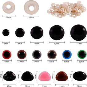 img 3 attached to 👀 600 шт. набор глаз и носиков с шайбами: черные блестящие пластиковые глаза для мягких игрушек, амигуруми, кукол крючком и рукоделия.