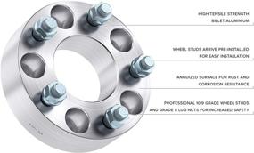 img 1 attached to 🔧 4 шт. Дистанционные кольца для колес, толщиной 2", с болтовым рисунком 5x5.5 с болтами диаметром 1/2" для Dodge Ram 1500, Ford F100 F150 E100 E150 Bronco, Jeep CJ3 CJ5 CJ6 CJ7 Scrambler - серебристого цвета.