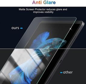 img 2 attached to 📱 ambison [1+1Pack] Matte Glass Screen Protector for iPad Pro 12.9 2021/2020 5/4th Gen - Anti Glare, Fingerprint & Camera Lens Protector - Includes Install Frame - No Dazzling for Writing