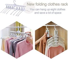 img 3 attached to 👔 Haphome Non-Slip Multi-Function Magical Suit Hangers (1-Pack) - Space Saving 360 Degree Swivel Hook, Ultra Thin, Strong & Durable Clothes Holders - Up to 30 Lbs Support (White, 8) - 8