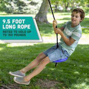 img 3 attached to 🌳 Blue Outdoor Play Equipment - Squirrel Products Heavy Duty Plastic Tree Swing - Disc Rope Swing with Leg Protectors - Additions & Replacements